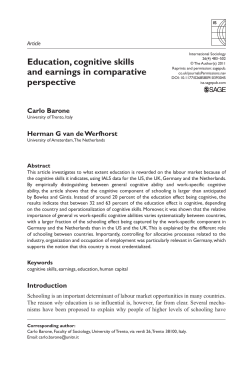 Education, cognitive skills and earnings in comparative