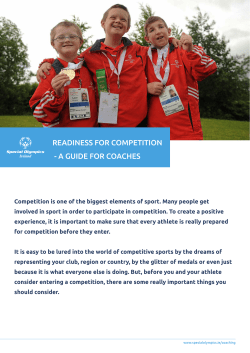 readiness for competition - Special Olympics Ireland