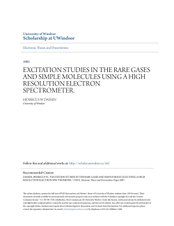 excitation studies in the rare gases and simple molecules using a