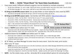 NVSL &ndash; HyTek &ldquo;Cheat Sheet&rdquo; for Team Data Coordinators