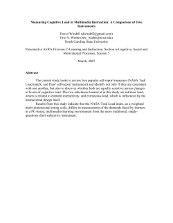 Measuring Cognitive Load in Multimedia Instruction