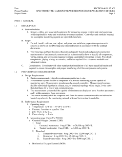 YSI IQ SensorNet CarboVis CSI Specifications