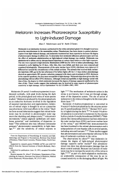 Melatonin increases photoreceptor susceptibility to light
