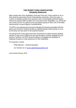 RFA Disability Statement - Rugby Fives Association
