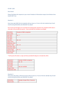 FOI Enquiries about Complaints. (responses written in red