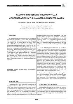 factors influencing chlorophyll a concentration in the yangtze
