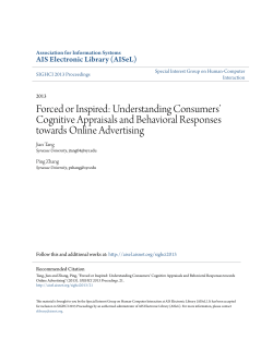 Forced or Inspired: Understanding Consumers` Cognitive Appraisals