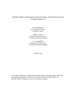 Cognitive Skills and Immigrant Earnings*