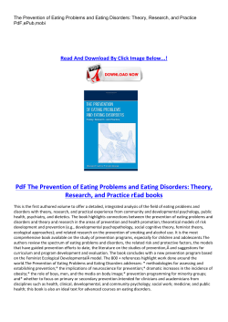 PdF The Prevention of Eating Problems and