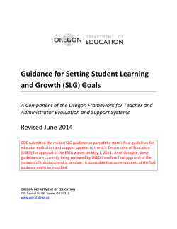 (SLG) Goals - Redmond School District