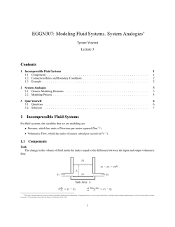 EGGN307: Modeling Fluid Systems. System Analogies