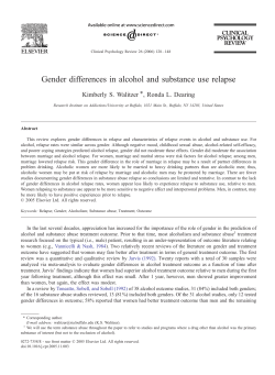 Gender differences in alcohol and substance use