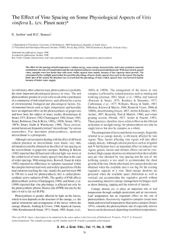 The Effect of Vine Spacing on Some Physiological Aspects of Vitis