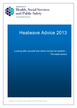Advice for Looking after Yourself and Others during Hot Weather
