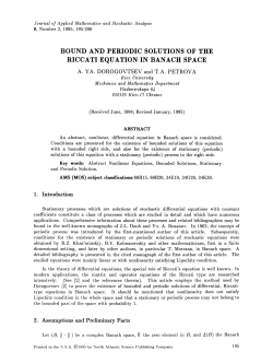BOUND AND PERIODIC SOLUTIONS OF THE RICCATI EQUATION