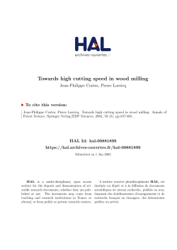 Towards high cutting speed in wood milling - HAL