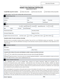 rabies vaccination certificate - The Humane Society of Southeast