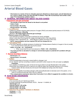 General information about Blood gases
