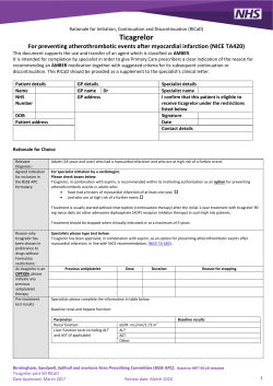Ticagrelor - Birmingham and Surrounds Formulary