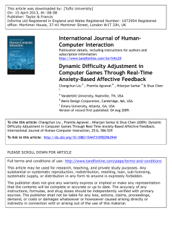 Dynamic Difficulty Adjustment in Computer Games Through Real