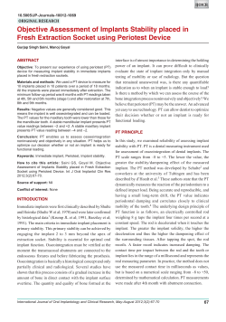 Objective Assessment of Implants Stability placed