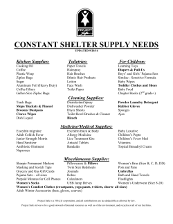 constant shelter supply needs