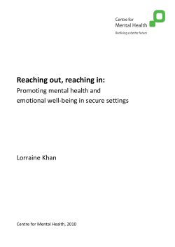 Reaching out, reaching in: Promoting mental health and emotional
