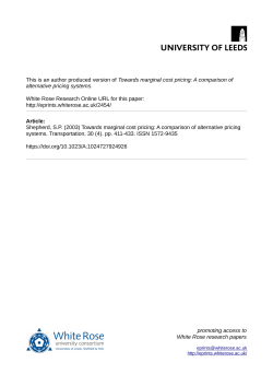 Towards marginal cost pricing