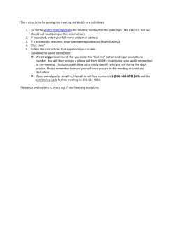 The instructions for joining this meeting via WebEx are as follows: 1