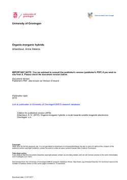University of Groningen Organic-inorganic hybrids Arkenbout, Anne