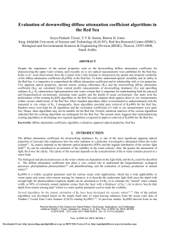 Evaluation of downwelling diffuse attenuation coefficient algorithms