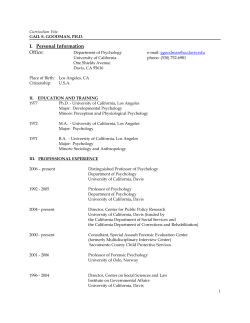 Curriculum Vita - UC Davis Psychology
