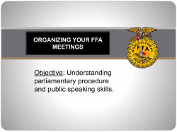 Organizing your FFA meetings through Parliamentary Procedure