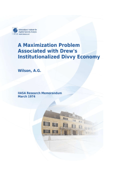 A Maximization Problem Associated with Drew`s Institutionalized