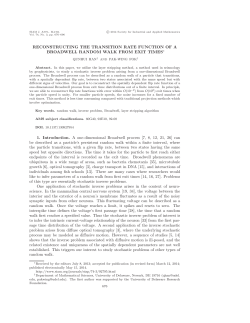 RECONSTRUCTING THE TRANSITION RATE FUNCTION OF A