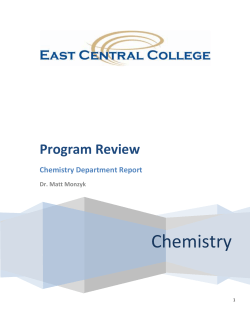 Program Review Chemistry Department Report Dr. Matt Monzyk