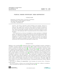 PARTIAL ORDER INFINITARY TERM REWRITING