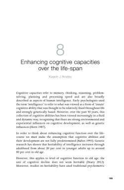 Enhancing cognitive capacities over the life-span - ANU Press