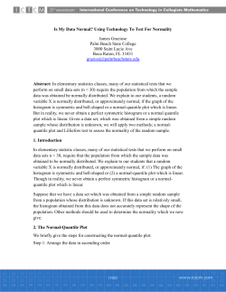 Is My Data Normal? Using Technology To Test For Normality James
