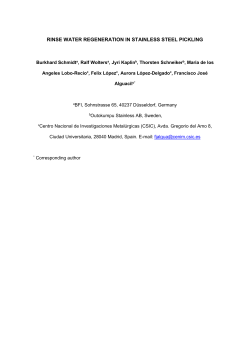 rinse water regeneration in stainless steel pickling