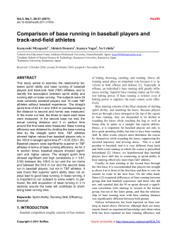 Comparison of base running in baseball players and track-and