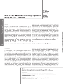 Effect of Competitive Distance on Energy Expenditure - VU-dare