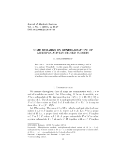 - Journal of Algebraic Systems
