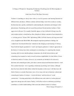 A Change of Perspective: Integrating Evolutionary Psychology into