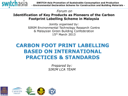 Carbon foot print labelling based on international practices
