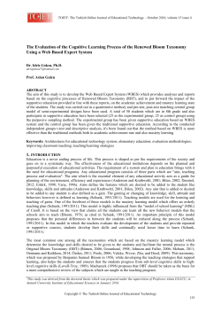 The Evaluation of the Cognitive Learning Process of the