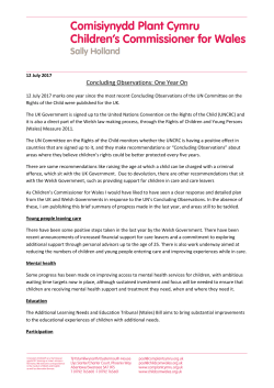 Address / Cyfeiriad - Children`s Commissioner for Wales