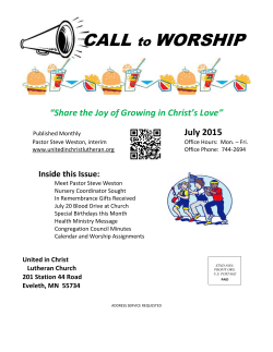 Pastor Steve Weston - United in Christ Lutheran Church