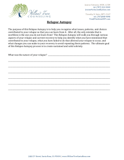 Relapse Autopsy - Willow Tree Counseling
