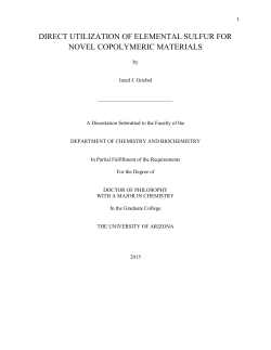 direct utilization of elemental sulfur for novel copolymeric materials